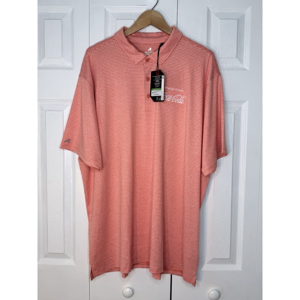 NWT Antiqua Coca Cola Orange Cream Soda Polo Golf Shirt Men's 2XL‎